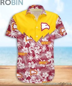 Winthrop Eagles NCAA Tropical Seamless Casual Button Down Shirts