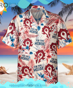 World Of Warcraft Horde American Flag Short Sleeve Button Down Hawaiian Shirt World Of Warcraft Horde American Flag Short Sleeve Button Down Hawaiian Shirt
