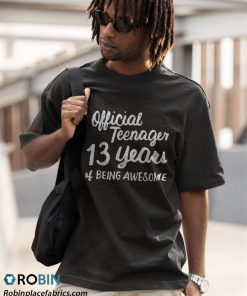 a t shirt black 13th birthday official teenager 13 years of being awesome nMZPD