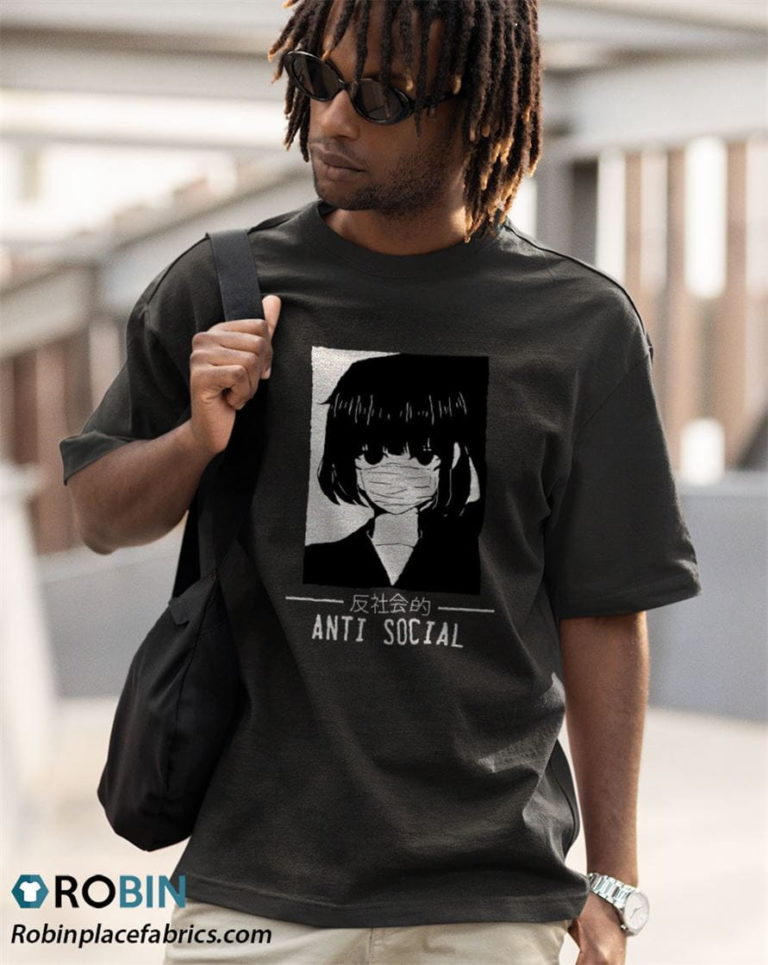 Anti Social Japanese Text Aesthetic Vaporwave Anime Shirt
