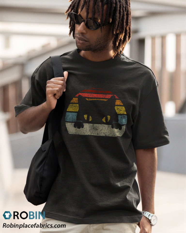 Cat Retro Style Black Kitty Cats Lover Shirt