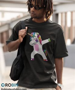 a t shirt black dabbing unicorn sXgOx