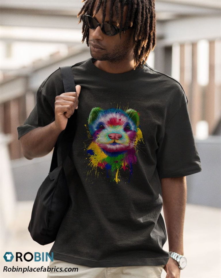 Ferret Artwork Face Hand Painting Splash Art Pet Polecat Shirt