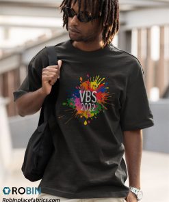 a t shirt black i love vbs 2022 crew vacation bible school paint splatter 4GiJw