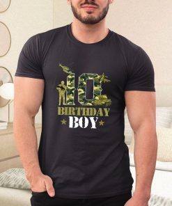 a t shirt black kids 10th birthday military themed camo boys 10 yrs old soldier xU8mC