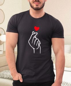 a t shirt black kpop finger heart k drama korean drama VwyP2