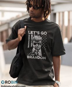 a t shirt black lets go brandon trump and america flag Na2UC