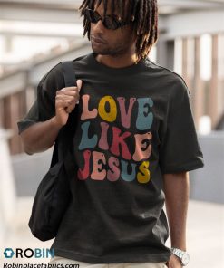 a t shirt black love like jesus religious god christian words VyjUK