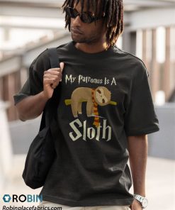 a t shirt black my patronus is a sloth cute animal wizard lovers tZYsS