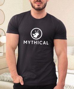 a t shirt black mythical white logo Zut4m