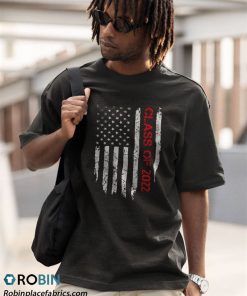 a t shirt black senior class of 2022 graduation patriotic american flag stoZT