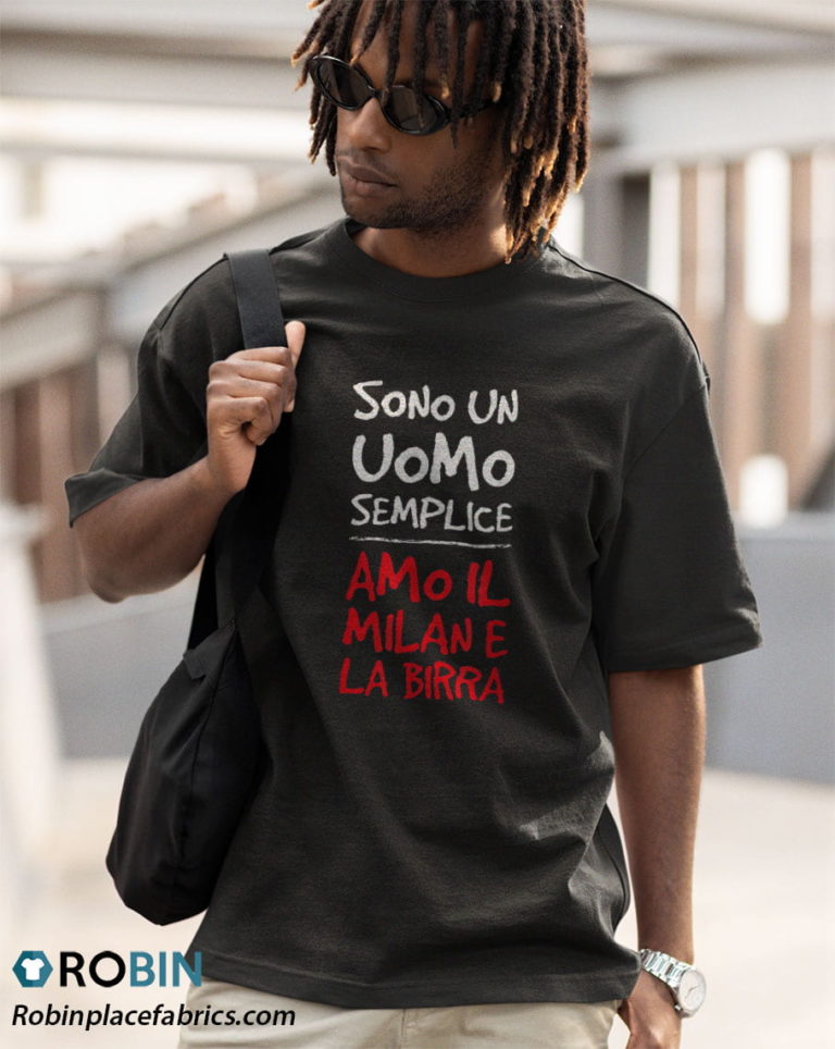 Uomo Maglietta Milan Divertente Regalo Tifoso Milan Amo La Birra Maglietta Shirt