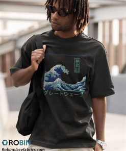 a t shirt black vintage asia great wave off kanagawa japan ojpQI