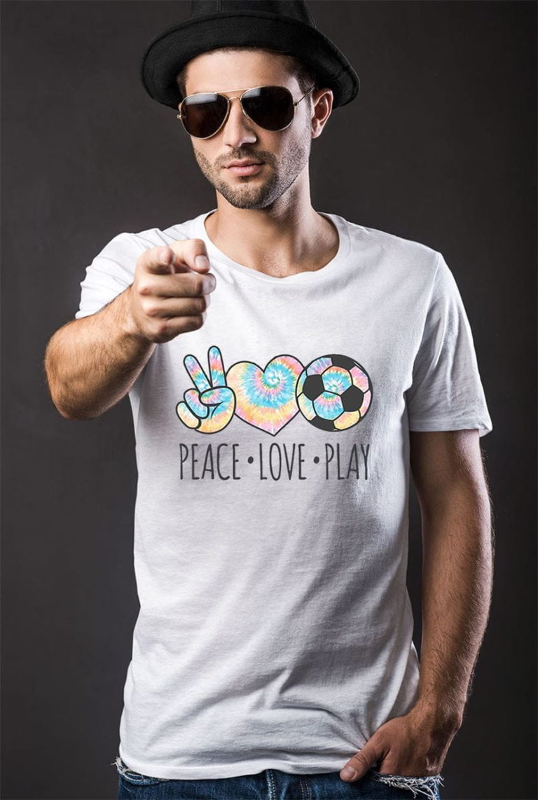 Tie Dye Soccer Peace Love Play Shirt
