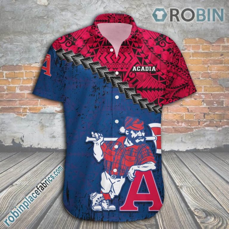 Acadia Axemen Casual Button Down Hawaiian Shirt Grunge Polynesian Tattoo – CA CIS