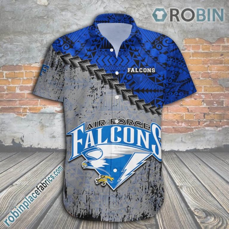 Air Force Falcons Casual Button Down Hawaiian Shirt Grunge Polynesian Tattoo – NCAA
