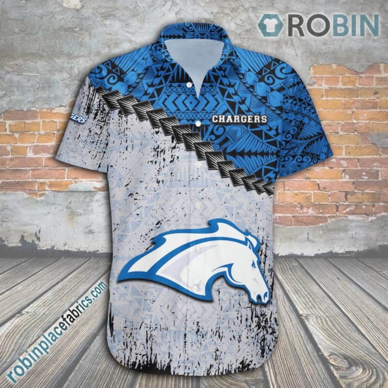 Alabama Huntsville Chargers Casual Button Down Hawaiian Shirt Grunge Polynesian Tattoo – NCAA