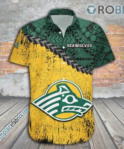 alaska anchorage seawolves casual button down hawaiian shirt grunge polynesian tattoo ncaa 101 Vou3u