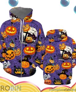amazing halloween pumpkin spider all over print aop shirt zip hoodie wBpLT