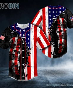 american flag skull custom baseball jersey 196 fQhoR