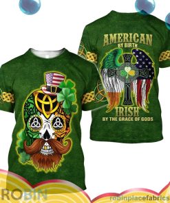american skull st patrick day all over print aop shirt t shirt Vv9jy