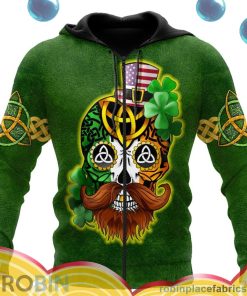 american skull st patrick day all over print aop shirt zip hoodie mcjZ9