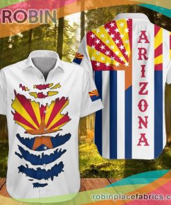 Arizona Casual Button Down Hawaiian Shirt Unique Patriotic Honor Flag Arizona State Apparel Clothing Arizona Casual Button Down Hawaiian Shirt Unique Patriotic Honor Flag Arizona State Apparel Clothing