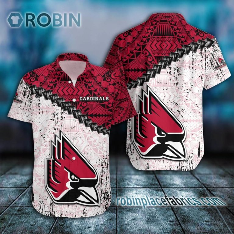Ball State Cardinals Casual Button Down Hawaiian Shirt Grunge Polynesian Tattoo – NCAA