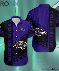 Baltimore Ravens – NFL Short Sleeve Button Down Hawaiian Shirt