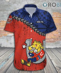 Barrie Colts Casual Button Down Hawaiian Shirt Grunge Polynesian Tattoo – CA HOCKEY