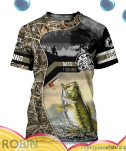 bass fishing camouflage all over print aop shirt t shirt u7Sjw