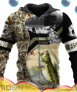 bass fishing camouflage all over print aop shirt zip hoodie CY53r