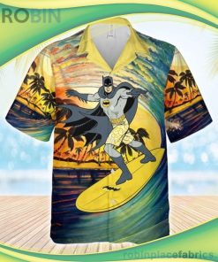 Batman Surfing Short Sleeve Button Down Hawaiian Shirt