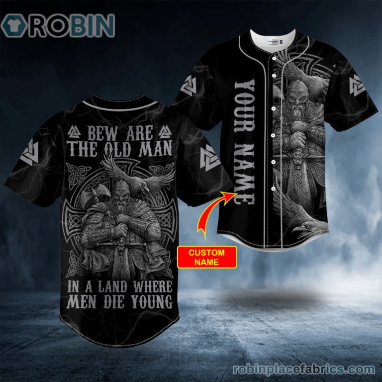 Bew Are The Old Man Black White Viking On Behance Warriors Raven Custom Baseball Jersey