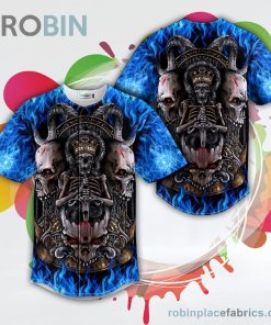 black magic malediction satanic baphomet skull baseball jersey rb228383 ET0Tp