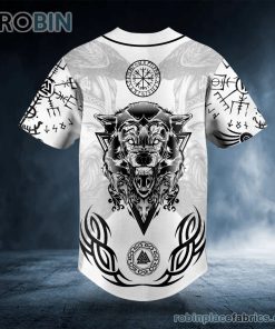 black white bear claws viking tattoo custom baseball jersey 568 lgcTA