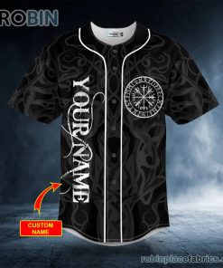 black white odin allfather viking tattoo custom baseball jersey 564 5oDh3