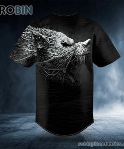 black white werewolf viking custom baseball jersey 563 3HhQg