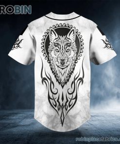 Black White Yinyang Wolf Viking Tattoo Personalized Baseball Jersey