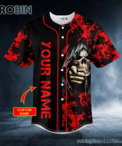 Bloody Grim Reaper Pointing Skull Custom Baseball Jersey