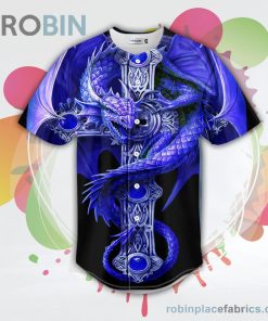 blue gothic dragon baseball jersey rb4601250 3EWQO