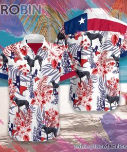 Bluebonnet Texas Dog Hawaiian Shirt, Casual Short Sleeve Shirt