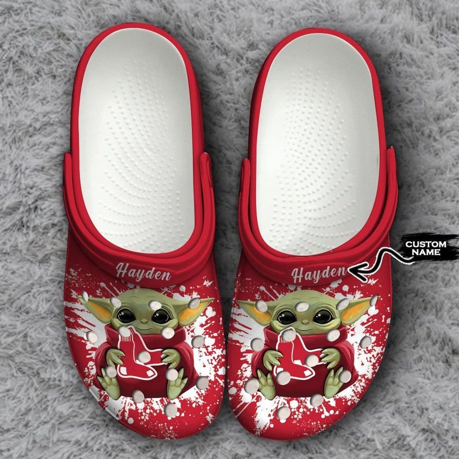 Boston Red Sox Baby Yoda Crocs Clog Shoes - RobinPlaceFabrics