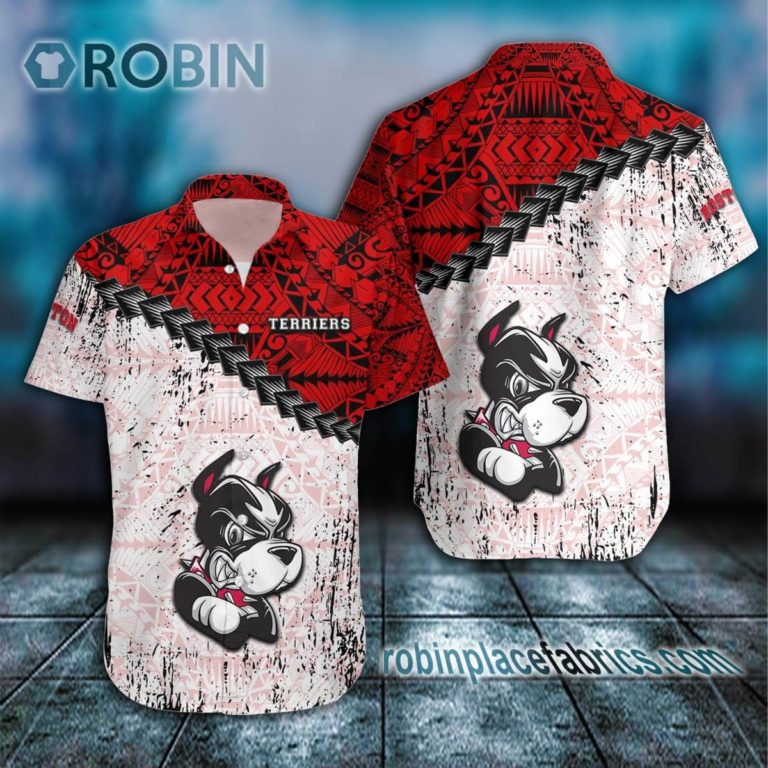 Boston University Terriers Casual Button Down Hawaiian Shirt Grunge Polynesian Tattoo – NCAA