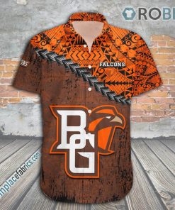 Bowling Green Falcons Casual Button Down Hawaiian Shirt Grunge Polynesian Tattoo – NCAA
