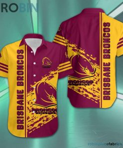 Brisbane Broncos – NRL Short Sleeve Button Down Hawaiian Shirt