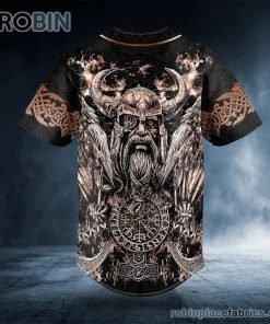 Brown Odin Allfather King Viking Custom Baseball Jersey Brown Odin Allfather King Viking Custom Baseball Jersey