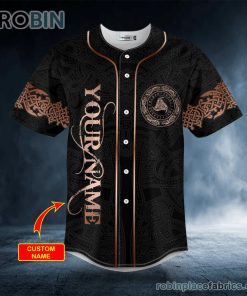 brown odin allfather king viking custom baseball jersey 547 GBdGe