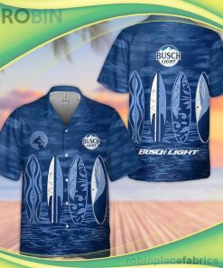 Busch Light Short Sleeve Button Down Hawaiian Shirt