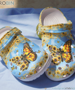 Butterfly Clog Whitesole Faith Crocs Crocband Clog 3D Crocs Print Full